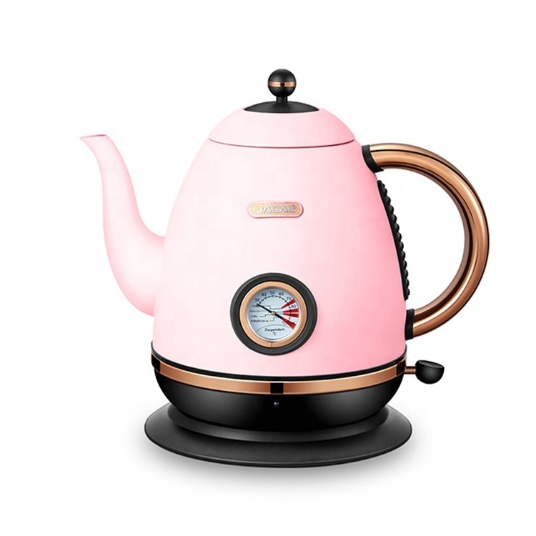 home unique retro stainless steel cordless electric gooseneck water tea kettle