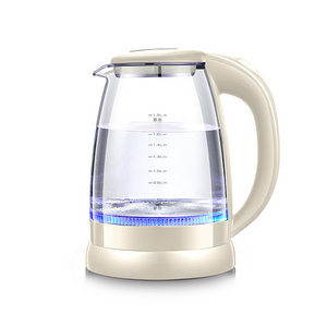 Manufacturer 1.7 Liter Blue LED Light Display Glass Electric water Kettle