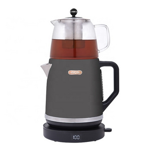 1.7l rapid boil electric turkish tea maker double kettle with temperature control