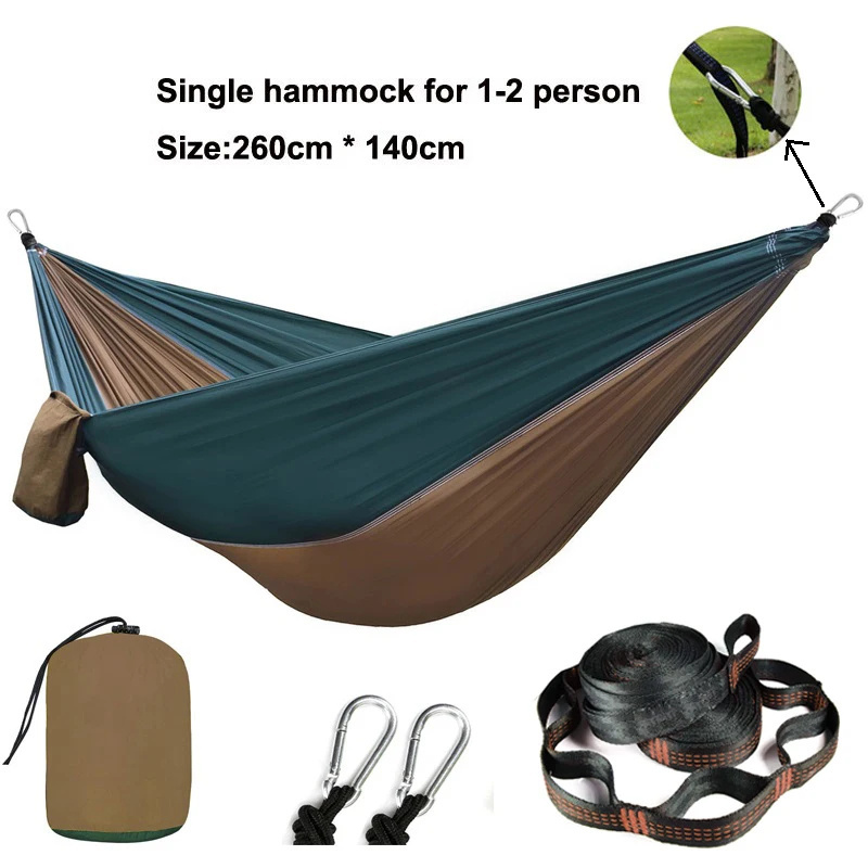 Outdoor Camping Hammock Lightweight Hanging Mosquito Net Hammocks Tree Straps Swing Backpack Backyard