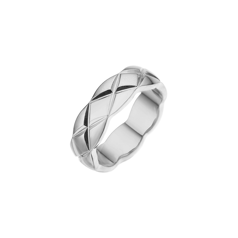 Jachon Fashion Diamond Titanium Steel Tire Tread Ring For Women's Jewelry Best Gifts Couples Valentine's Day