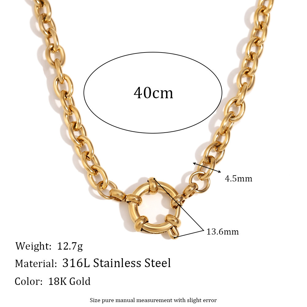 Jachon  2024 Fashion Stainless Steel  Jewelry Gold Plated Choker Necklace Set For Man Women fine  jewelry necklaces