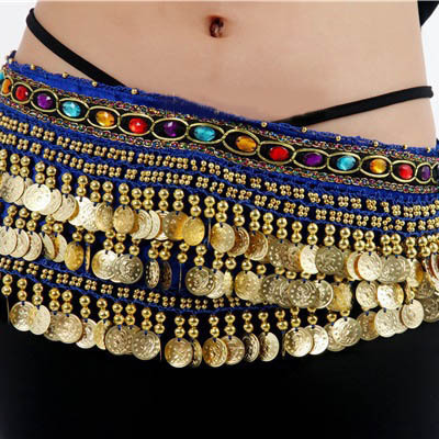 Jachon Belly dance waist chain single diamond adult stage performance beginners practice hanging coin waist chain