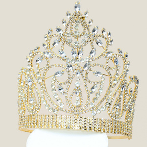 Jachon Bulk Princess Rhinestone Crystal Beauty Custom Big Pageant Queen Miss World Crown And Tiara