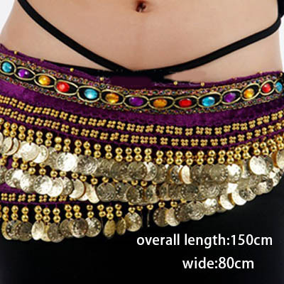 Jachon Belly dance waist chain single diamond adult stage performance beginners practice hanging coin waist chain