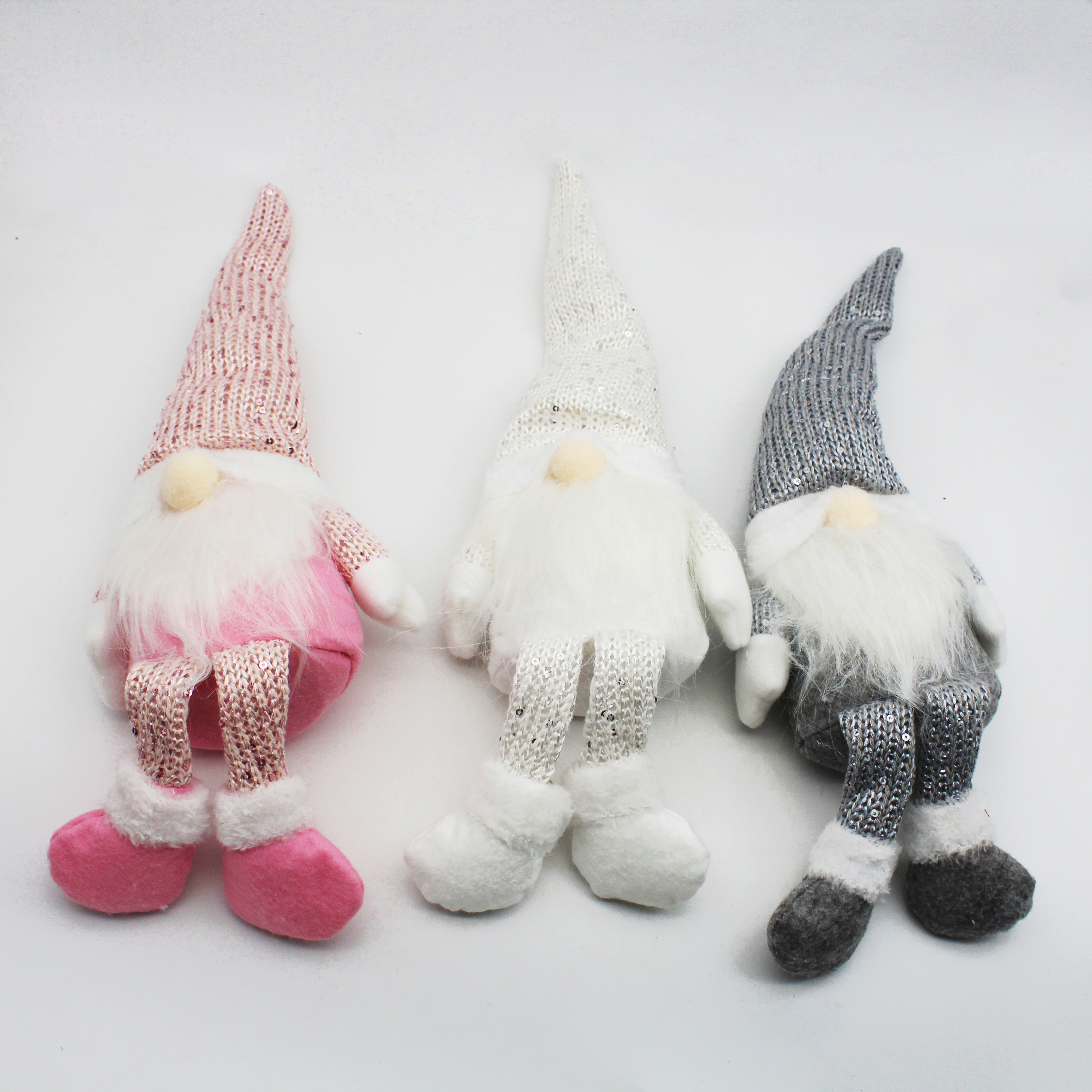 Jachon White Pink Gray Christmas Gnomes Holiday Gnomes Decoration Handmade Santa Claus Nordic Elf Dwarf Decoration