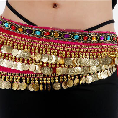 Jachon Belly dance waist chain single diamond adult stage performance beginners practice hanging coin waist chain