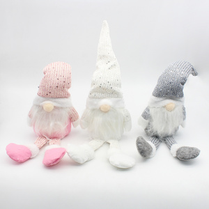 Jachon White Pink Gray Christmas Gnomes Holiday Gnomes Decoration Handmade Santa Claus Nordic Elf Dwarf Decoration