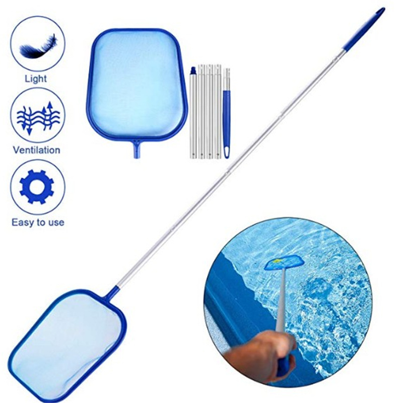 New style swimming pool leaf skimmer rake with telescopic pole