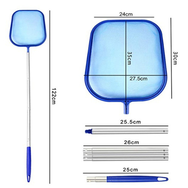 Swimming Pool leaf rake Skimmer Net with Aluminum Telescopic Pole Pool Cleaning Accessories