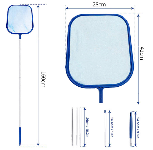 Swimming Pool leaf rake Skimmer Net with Aluminum Telescopic Pole Pool Cleaning Accessories