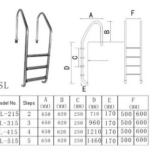 316 High Quality Stainless Steel Swimming Pool Ladder