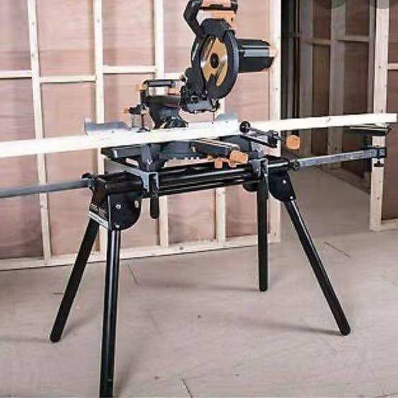 Folding Miter Saw Stand with Quick Release Mounting Brackets Rollers and End Stops Miter saw stand