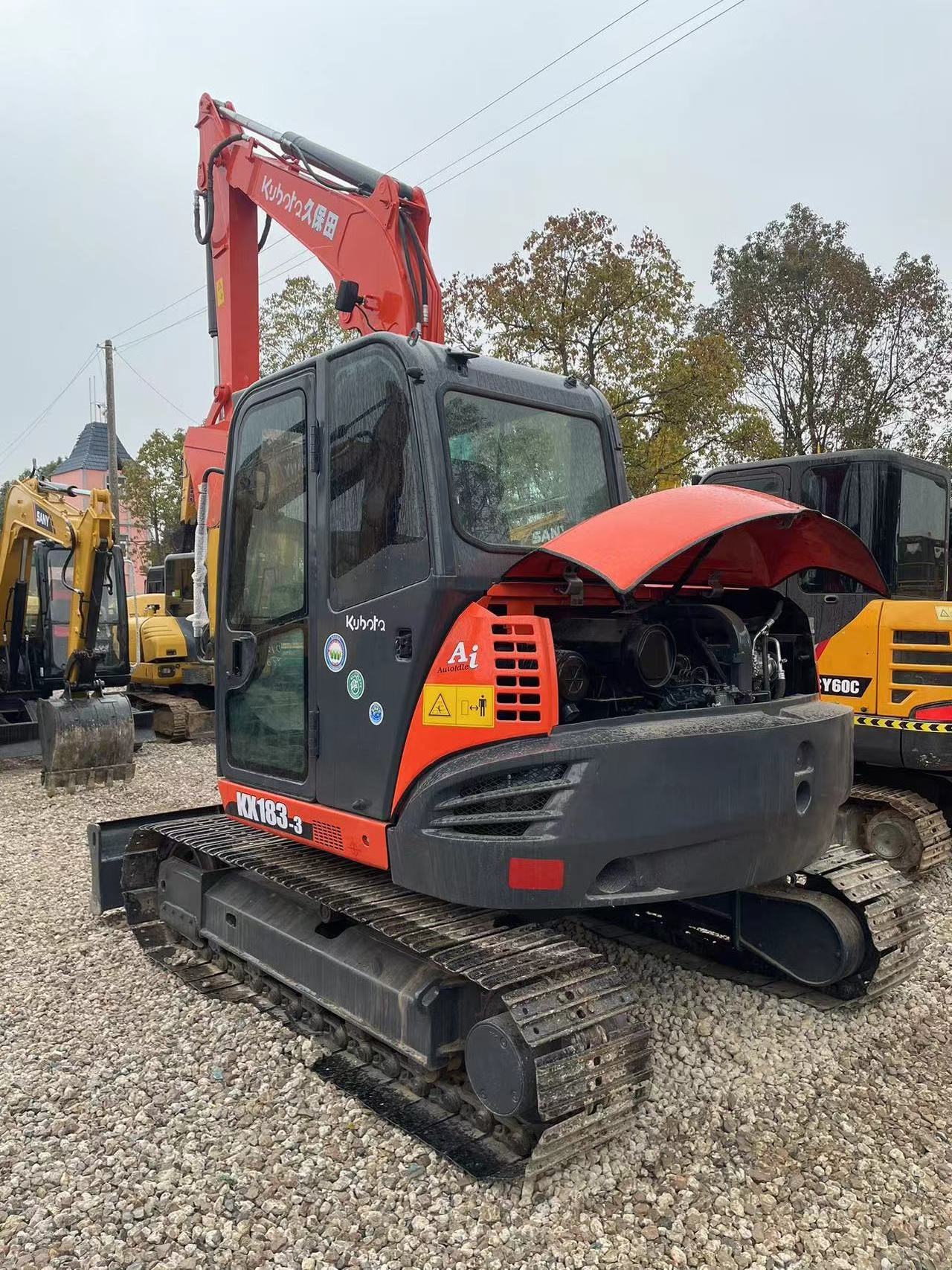 hydraulic 8 ton crawler mini excavator micro digger excavator for sale Used Kubota KX183 Model maturity Power Excavator