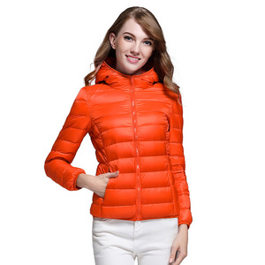 LAYENNE New Winter Lightweight Hooded Women's Plus Size Coat Outdoor Winter Jacket Down Jacket Waterproof Woven Standard Satin