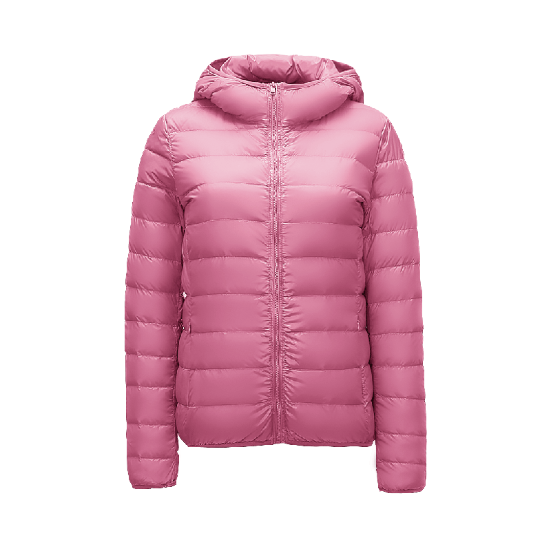 LAYENNE New Winter Lightweight Hooded Women's Plus Size Coat Outdoor Winter Jacket Down Jacket Waterproof Woven Standard Satin