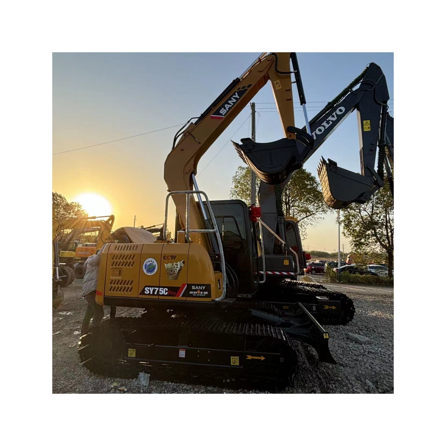 7.5ton SANY SY75C Low Price Used Excavator Original Good Condition Factory Supply Crawler Hydraulic with CE/EPA Certificates