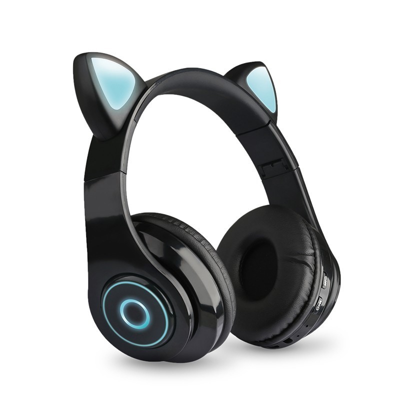 Cute Cat Ear Wireless B39 LED cat Headphones BT 5.0 Headsets Stereo Music Earphone Gaming Wired earbud Speaker Headphone