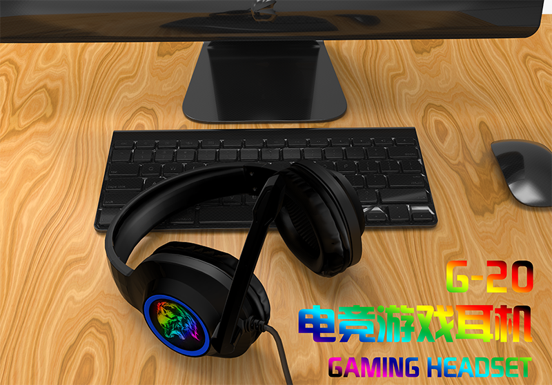 G20 LED Light Gaming Headsets Computer Headset Gamer Cheap USB Headphones Stereo RGB Light 3.5mm Gaming Headset