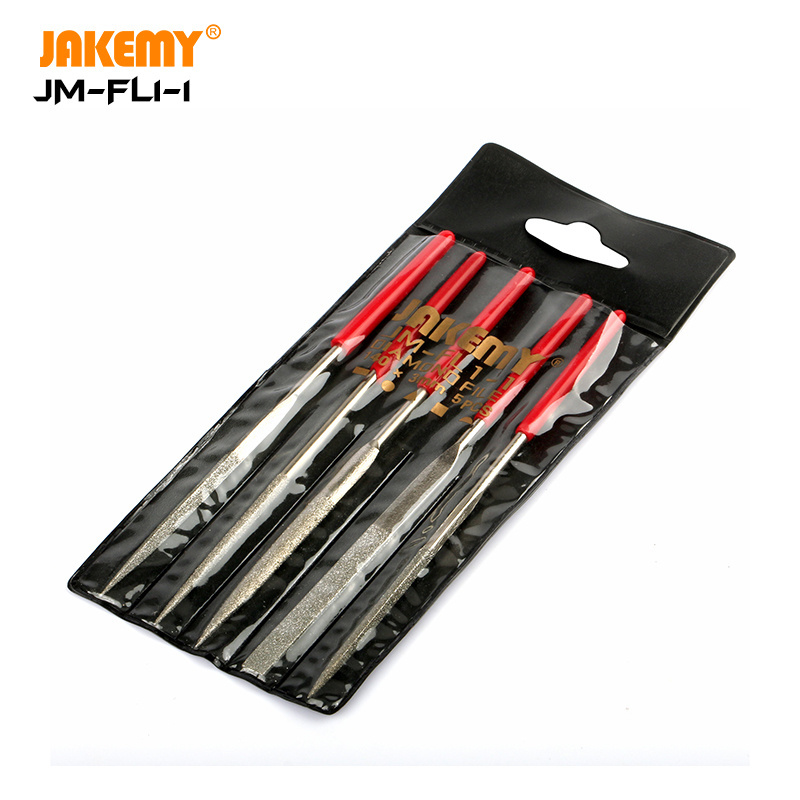 JAKEMY JM-FL1-1 Professional Hand Tool Rasp Plastic Handle Diamond File Stainless Steel Jeweler Diamond Carving Craft Tool Set