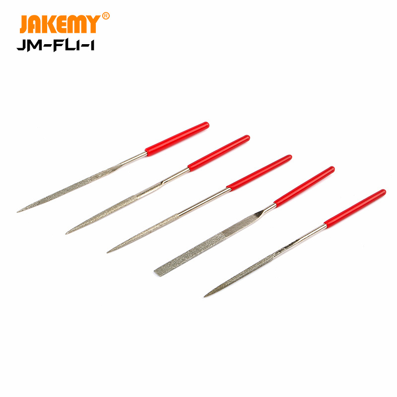 JAKEMY JM-FL1-1 Professional Hand Tool Rasp Plastic Handle Diamond File Stainless Steel Jeweler Diamond Carving Craft Tool Set