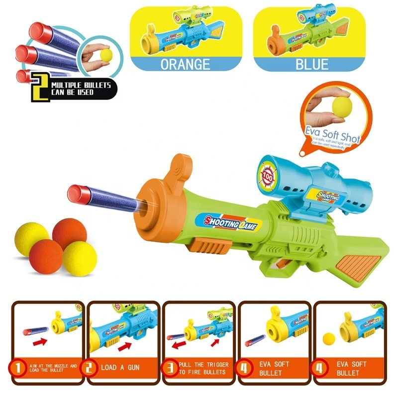 Wholesale cheap plastic gun 2 in 1 target shooting games toy guns for kids plastic toys OEM/ODM