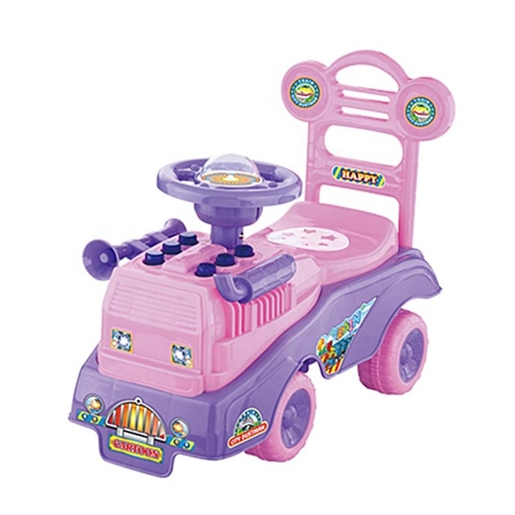 Plastic baby ride on car pink with light music indoor&outdoor toys children for girls OEM/ODM