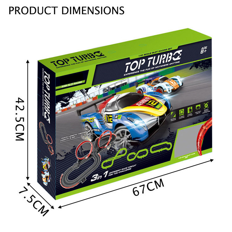 Kids Adult 2 Pack Set Rolling Slot12V Electric High Speed Track Race Car Toy