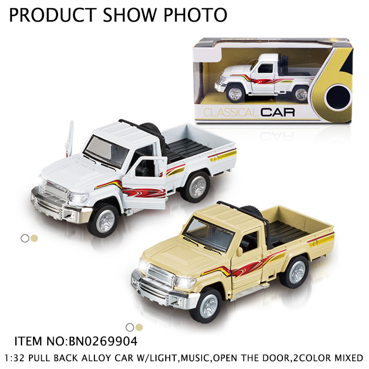 1:32 Scale Pull Back Function Open Door Alloy Pickup Car Diecast Model Toy