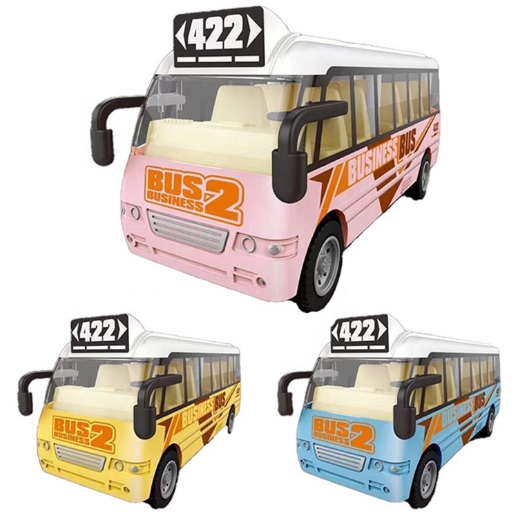 NEW arrivals B/O universal school bus 9pcs/display box electric spin light music cartoon plastic school bus toy for kids