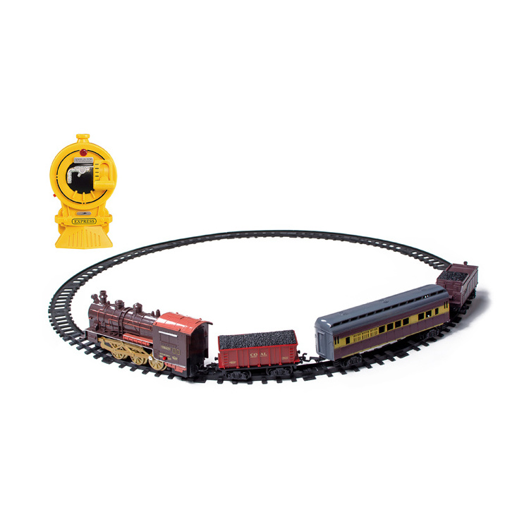 Classic Remote Control Lights Voice Track Kids Slot Toys RC Rail Train Set