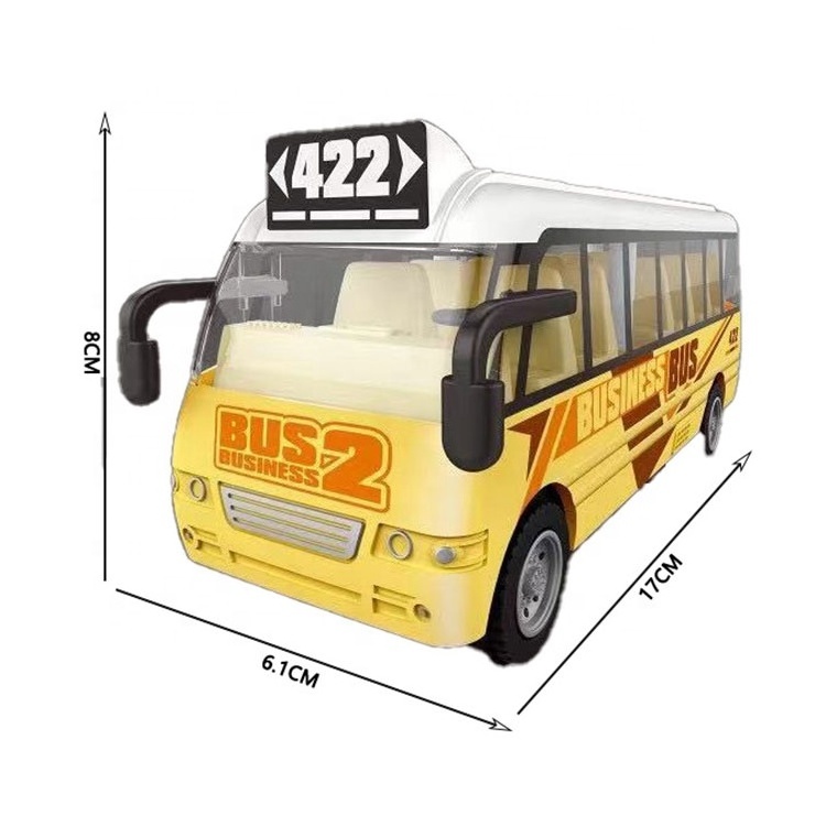 NEW arrivals B/O universal school bus 9pcs/display box electric spin light music cartoon plastic school bus toy for kids