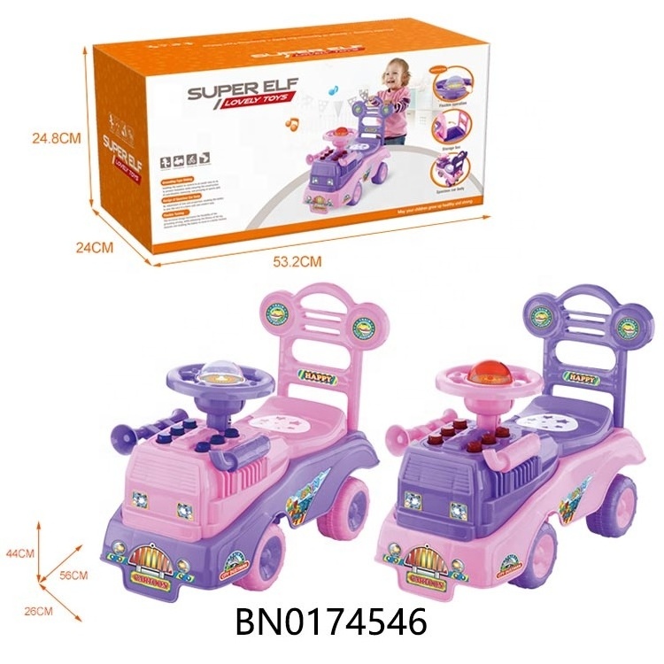 Plastic baby ride on car pink with light music indoor&outdoor toys children for girls OEM/ODM