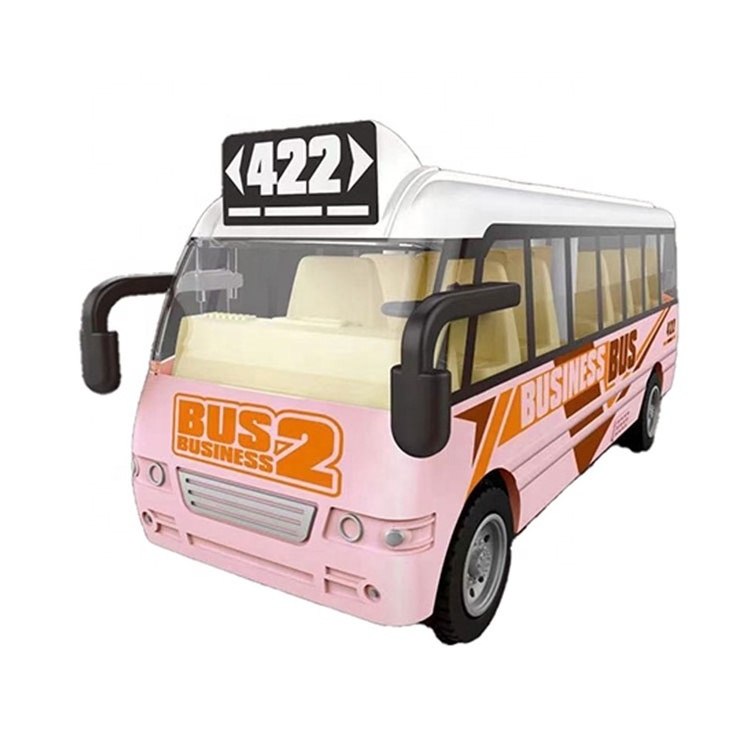 NEW arrivals B/O universal school bus 9pcs/display box electric spin light music cartoon plastic school bus toy for kids