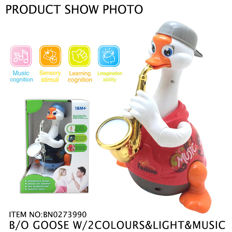 Flash Light Music Saxophone Dancing Goose Toy Kids Music Toy Educational Baby Toys