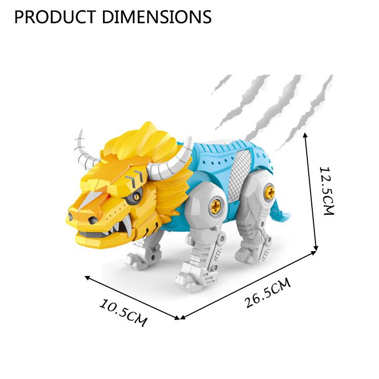 bullfight mechanical bull assemble toy set diy model with sounds light