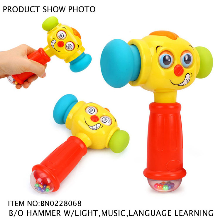 Funny Educational Baby Toy Hammer Baby Toddler Toy  With Language Learning Light Music