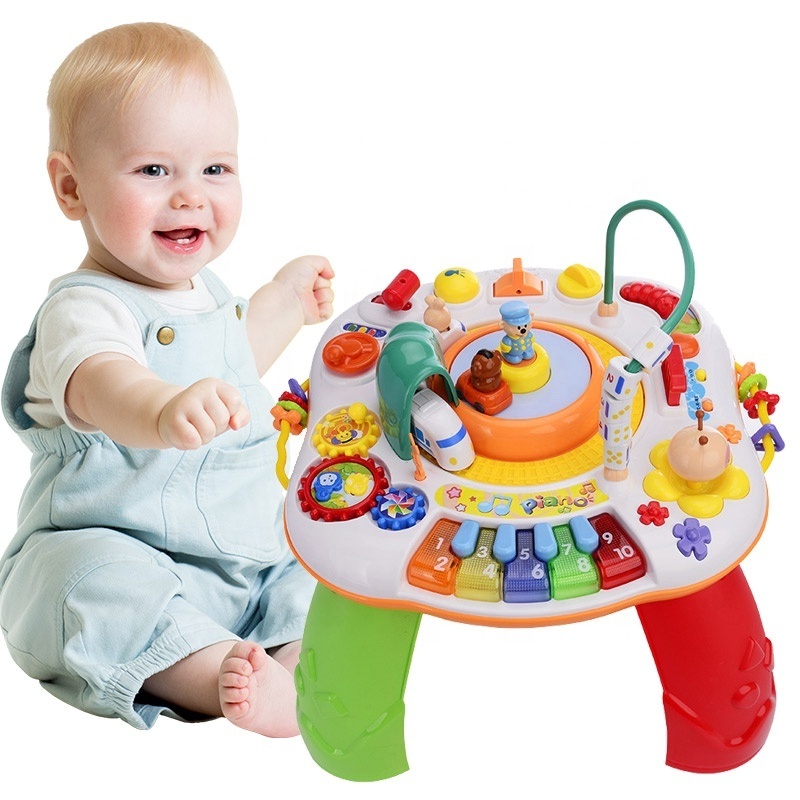 ABS Baby train study table set with light music baby learning toys educational and health early other baby toys