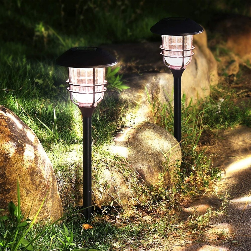 Clearance sale 2pcs/Box packing solar pathway lights outdoor garden black  high light waterproof lamp