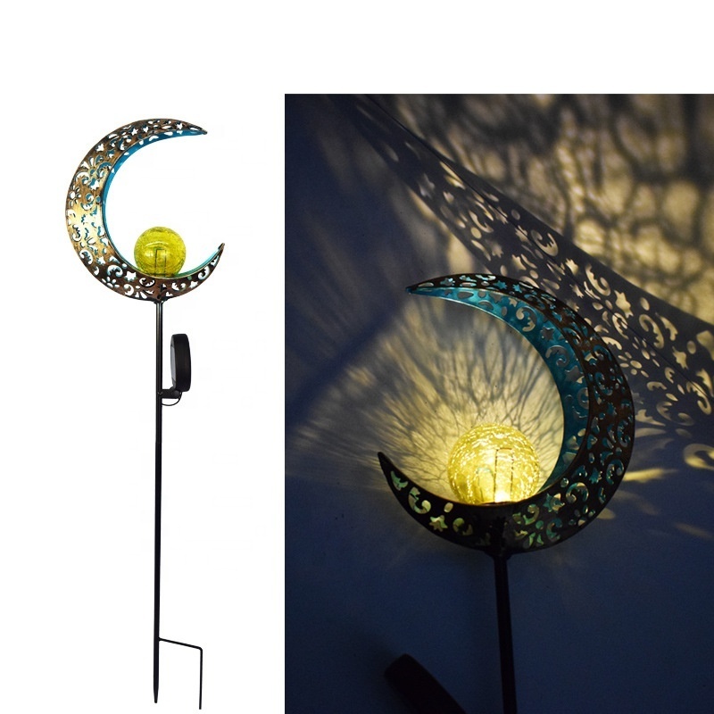 Moon Sun Flame Shaped Solar Led Light Outdoor Lawn Garden Decoration Street Ground Lamp Lantern