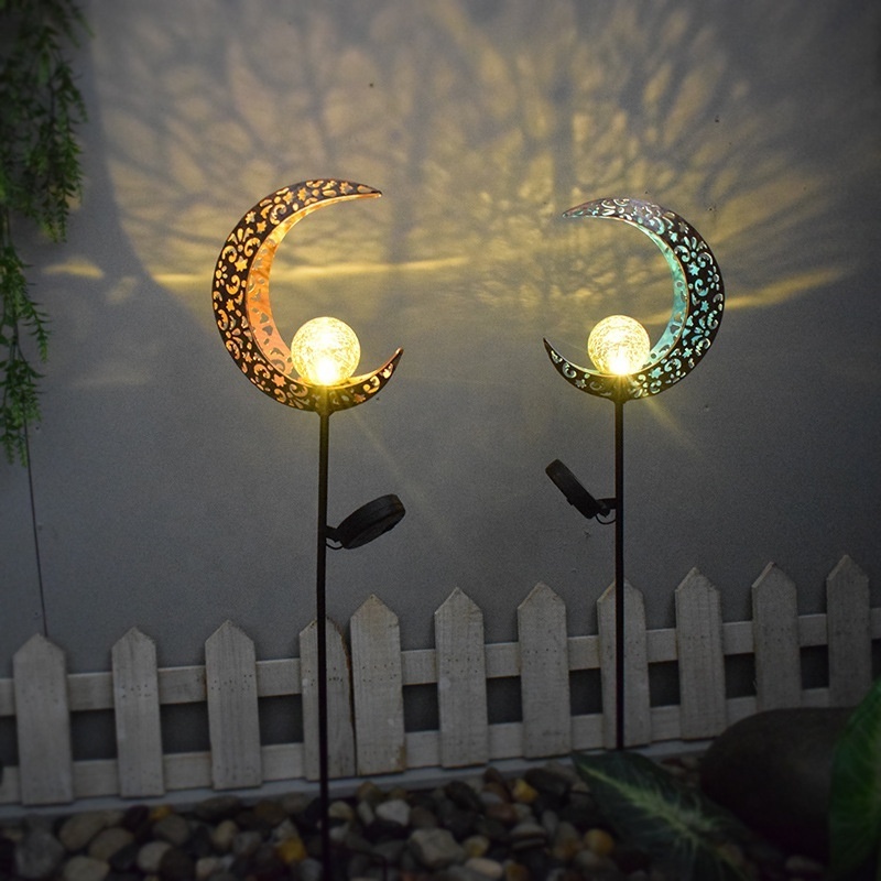 Moon Sun Flame Shaped Solar Led Light Outdoor Lawn Garden Decoration Street Ground Lamp Lantern