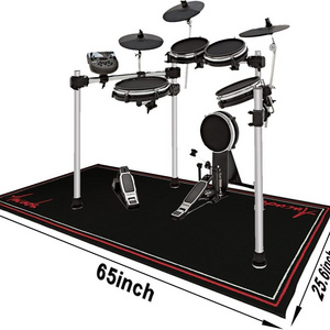 Drum Piano Custom Soundproof logo non slip bottom drum carpet rug drum mat