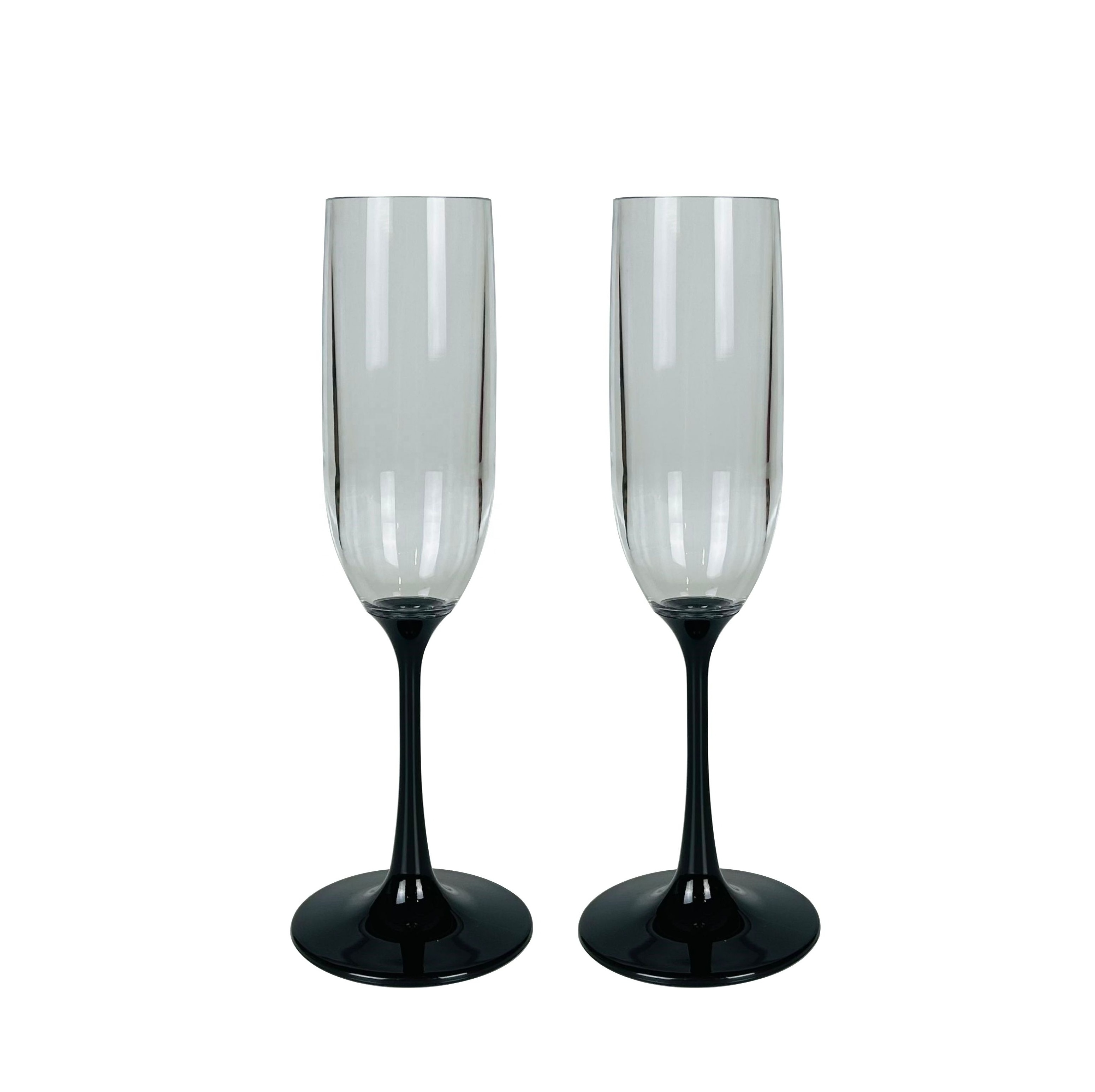 Acrylic plastic color stem champagne glasses