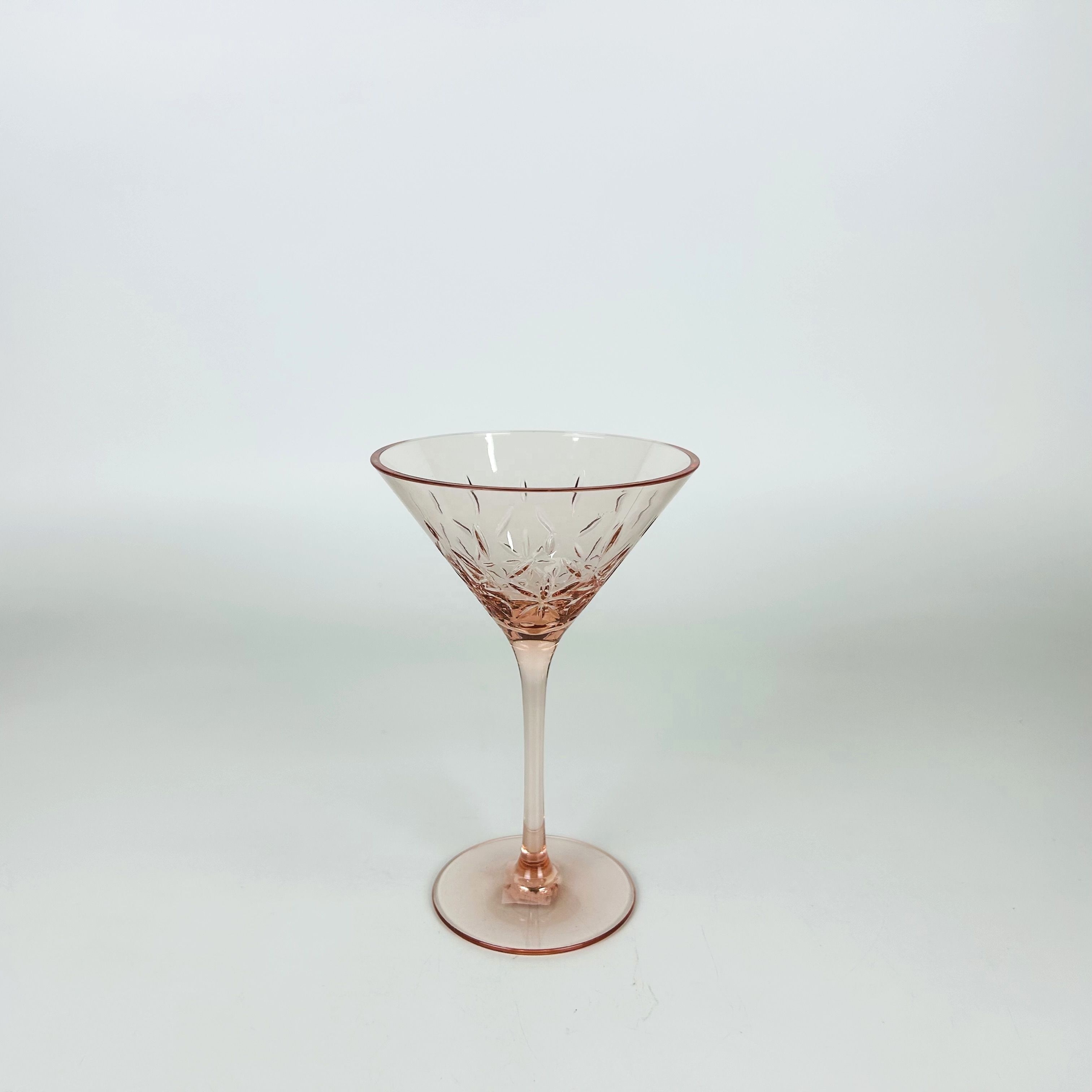 Decorative reusable acrylic martini glass