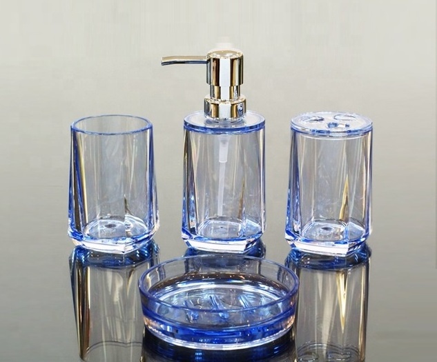 Decorative 4 pcs Acrylic Bathroom Accessories Set