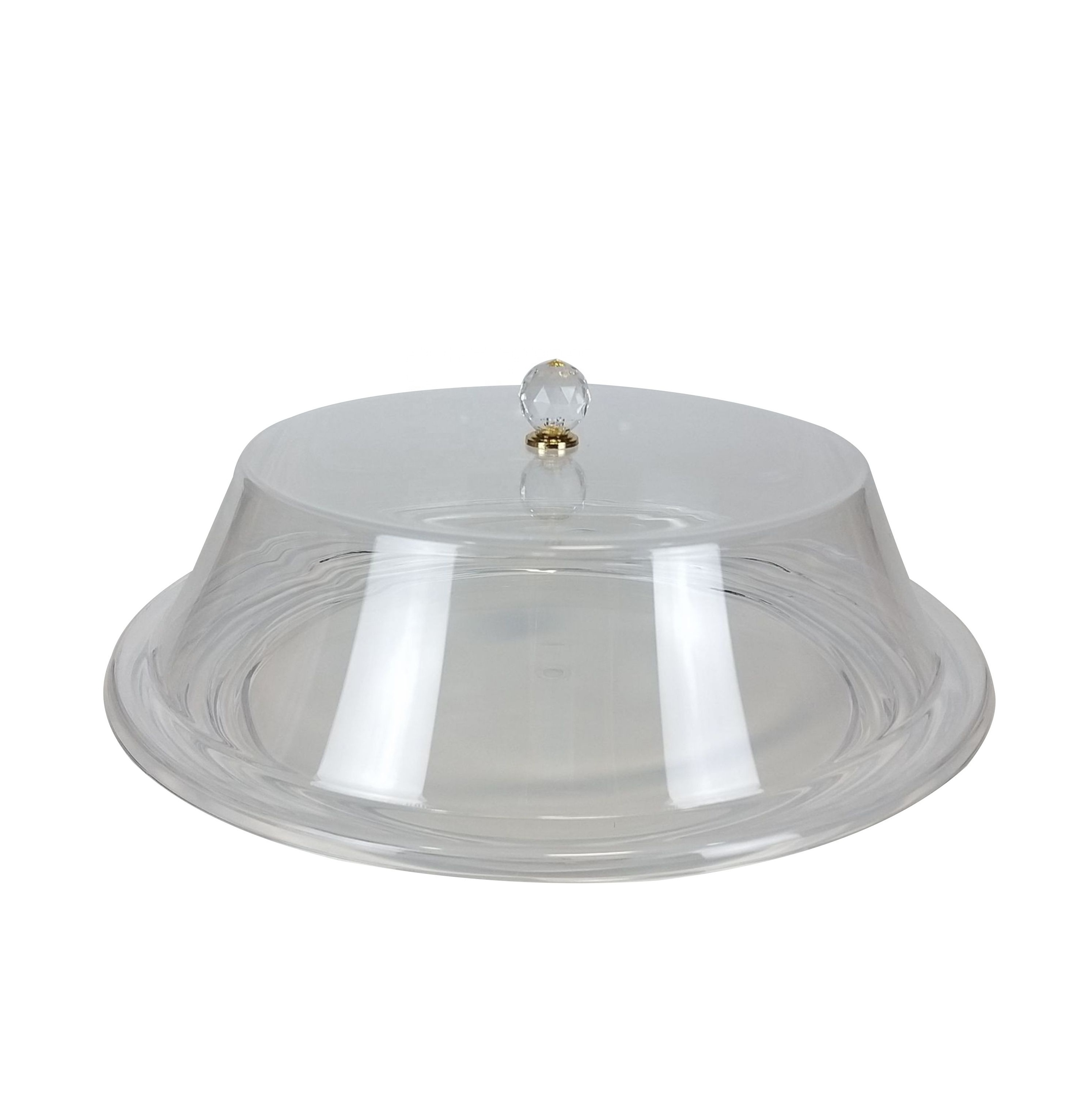 Acrylic clear round serving tray with cover