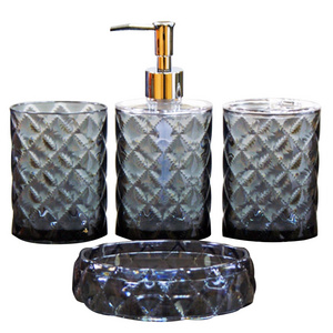 Decorative 4 pcs Acrylic Bathroom Accessories Set