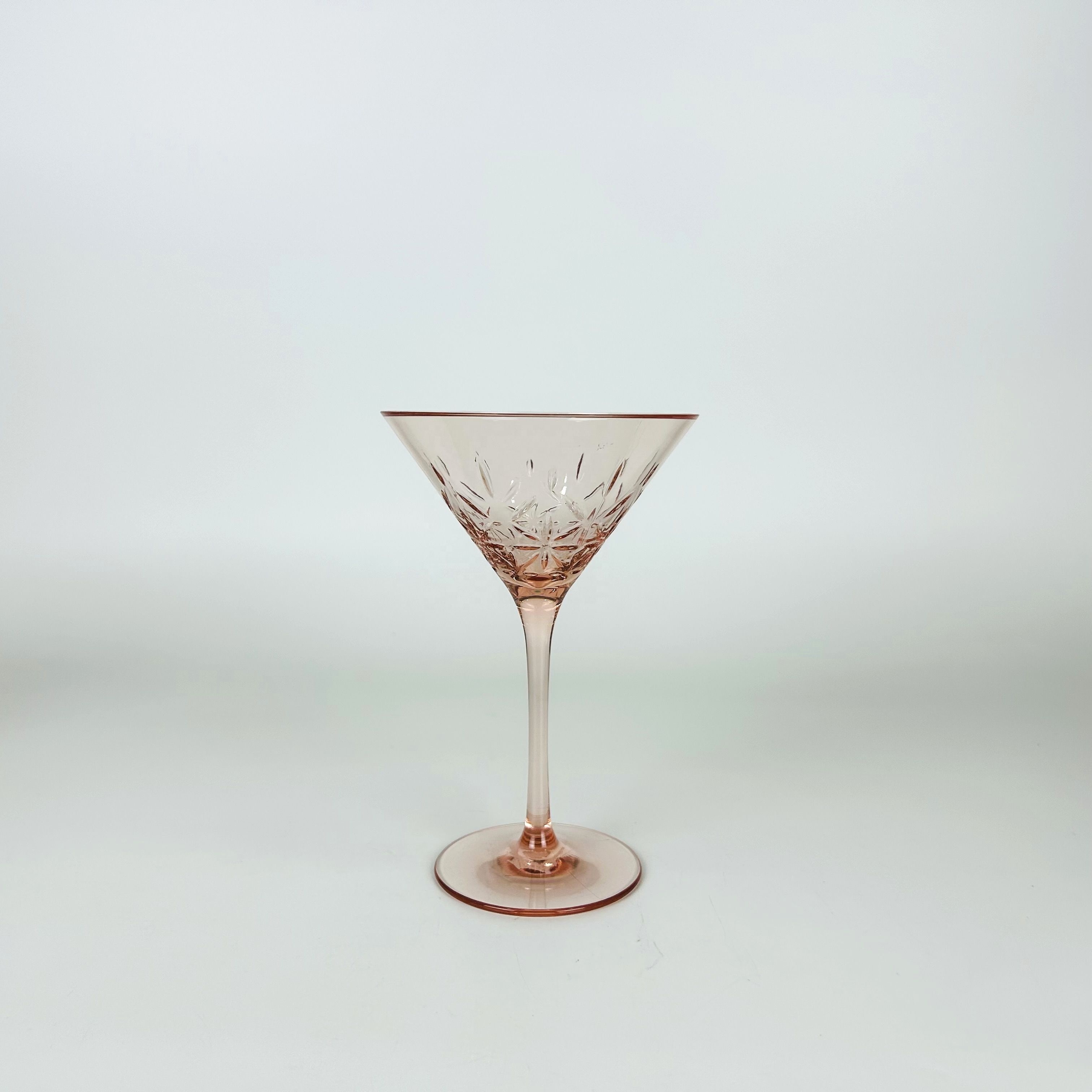 Decorative reusable acrylic martini glass