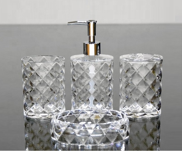 Decorative 4 pcs Acrylic Bathroom Accessories Set