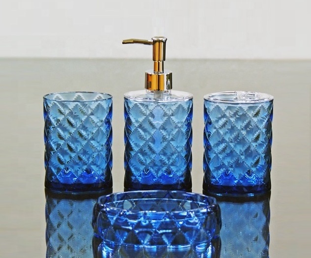 Decorative 4 pcs Acrylic Bathroom Accessories Set